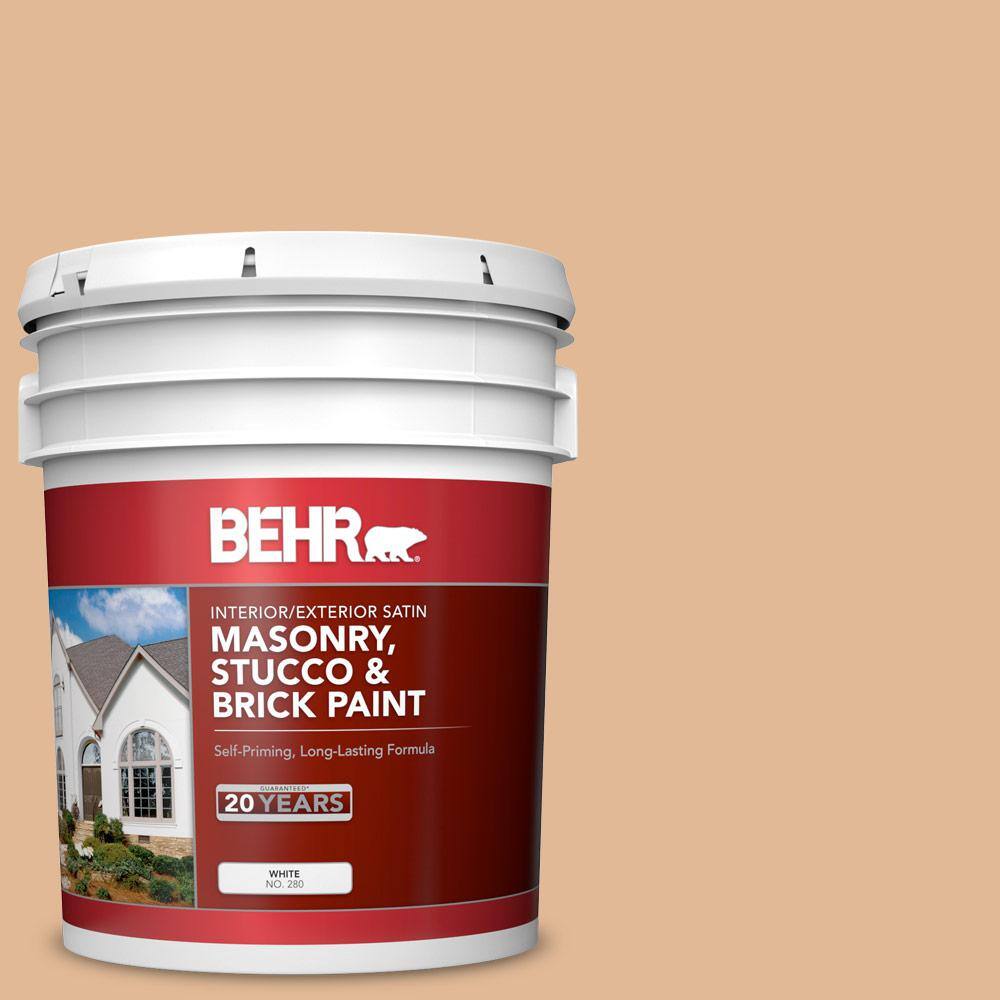 5 gal. #S250-3 Honey Nougat Satin Interior/Exterior Masonry, Stucco and Bri