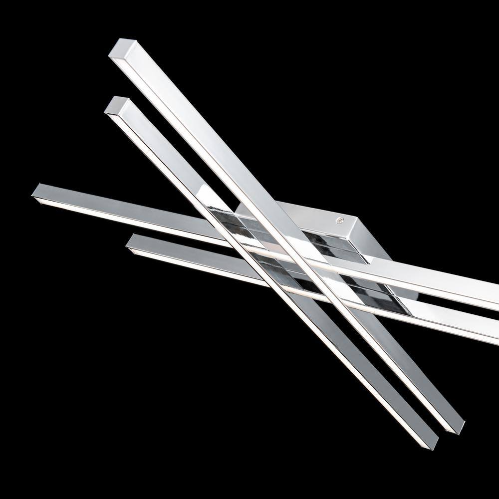 Parallax Chrome 32" Modern LED Flush Mount with Tri-CCT Technology