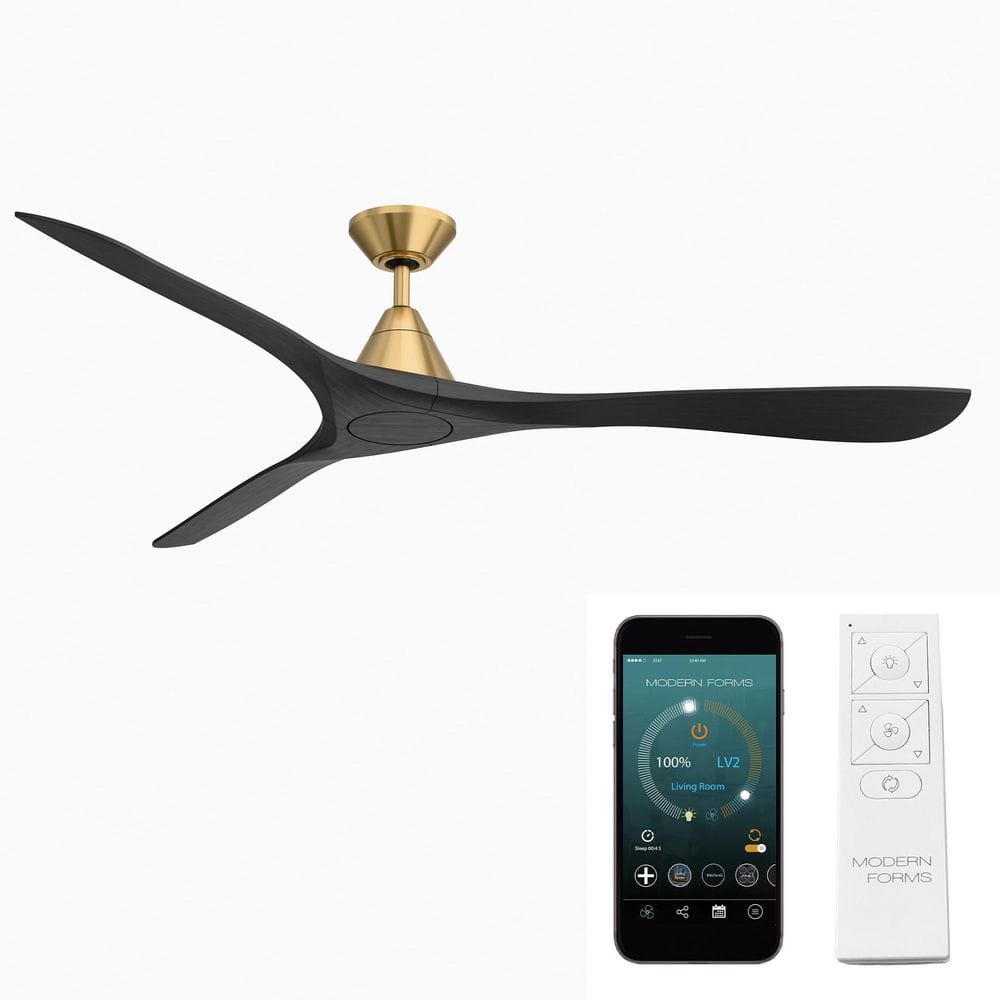 Carve 72 in. Smart Indoor/Outdoor Soft Brass/Matte Black Downrod Mount Standard Ceiling Fan with Remote price history on PriceWatchPro