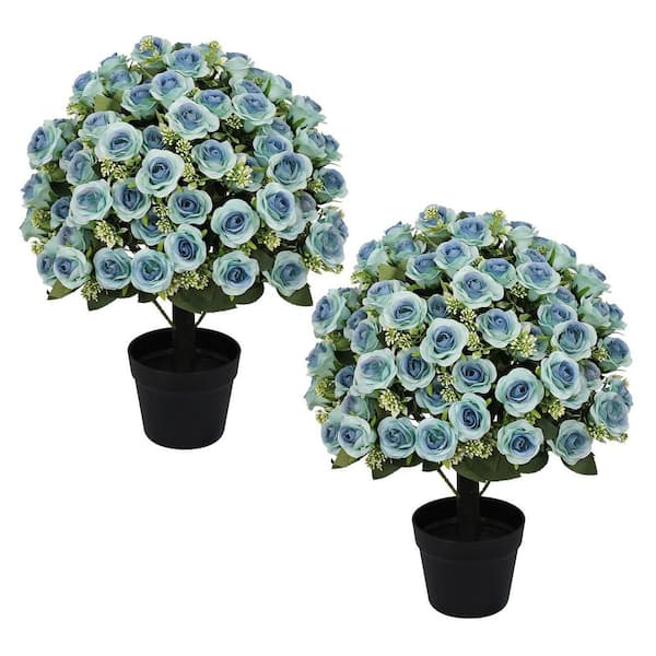 Christmas 18.5 in. Red Outdoor Artificial Holly in 2-Pack Bushes