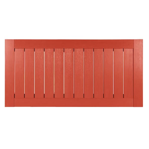 Highwood Adirondack Rustic Red Rectangular Recycled Plastic Outdoor Coffee Table Ad Dsct1 Red The Home Depot