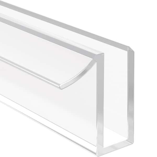 Delta Glazing Channels With Water Diverter for 6mm Glass Shower Panel, Set of 2