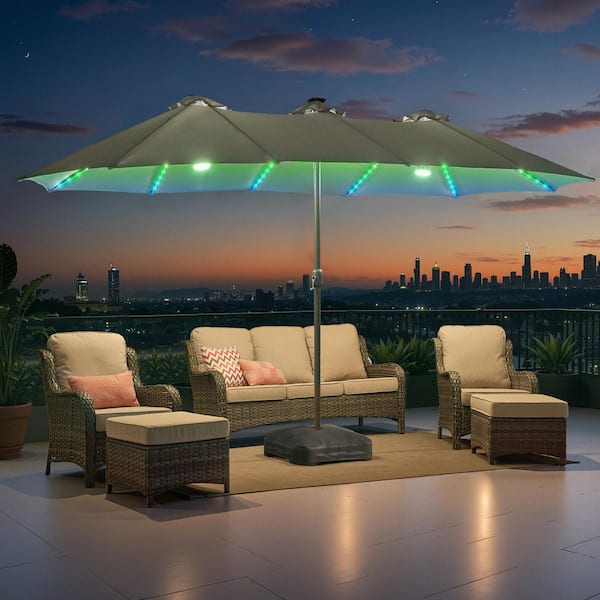 living home 25 led patio and umbrella lights 9/10/11/12ft Solar Square Cantilever can maintain perfect lighting both day and night HOMSHADE 10ft Solar LED Cantilever