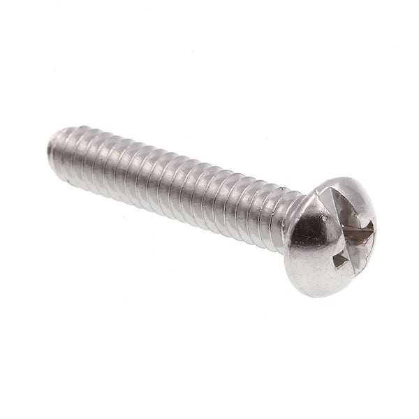 Prime-Line #10-24 x 1 in. Grade 18-8 Stainless Steel Phillips/Slotted Combination Drive Round Head Machine Screws (25-Pack)