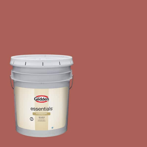 Glidden Essentials 5 gal. Pizza Pie PPG1058-6 Flat Exterior Paint
