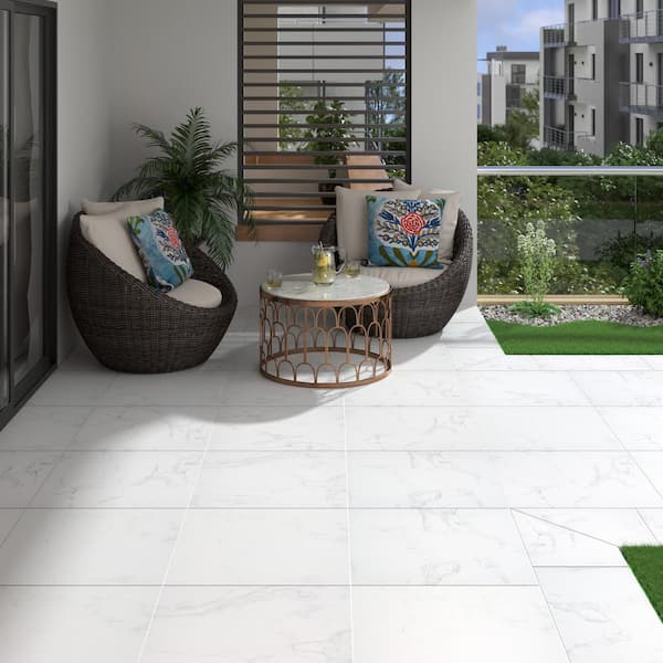 MSI Praia Carrara 2 cm. x 24 in. x 24 in. Matte Porcelain Stone Look Paver Tile (8 sq. ft./Case)