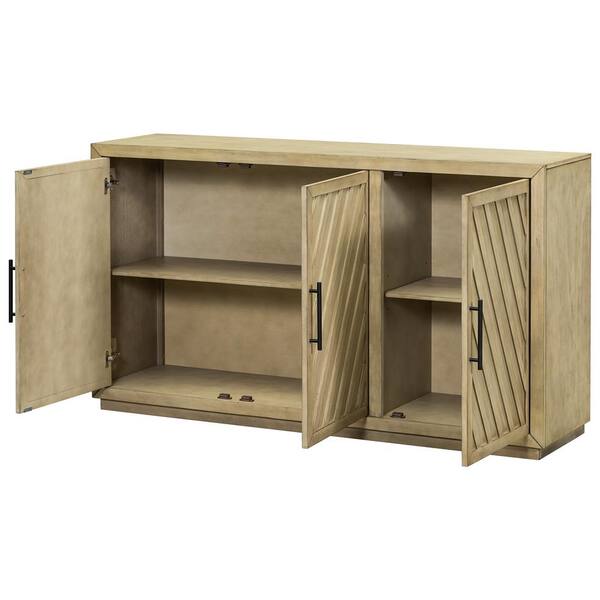 COWLOWN 60 in. W x 15.7 in. D x 34.3 in. H Bathroom Brown Linen Cabinet