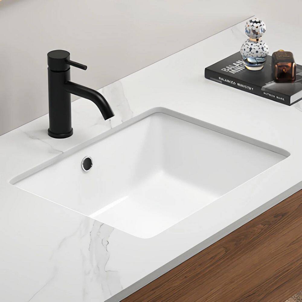 23.82 in. Undermount Rectangular Bathroom Sink with Overflow Drain, White Ceramic, No Faucet price history on PriceWatchPro