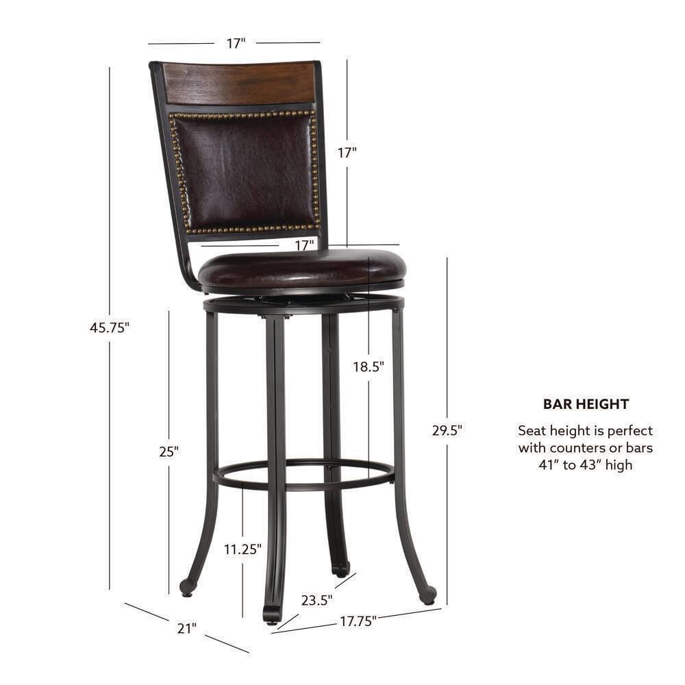 Dimension diagram for Powell Company Terran Bar Stool