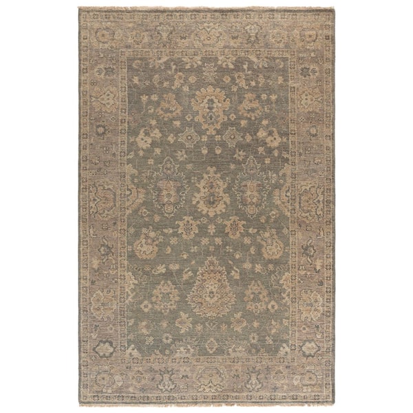 Izmir 6 ft. x 9 ft. Gray/Beige Floral Oriental Area Rug