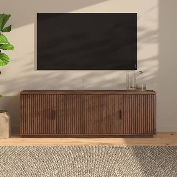 Meyer&Cross Mero 68 in. Satin Walnut TV Stand Fits TV's up to 75