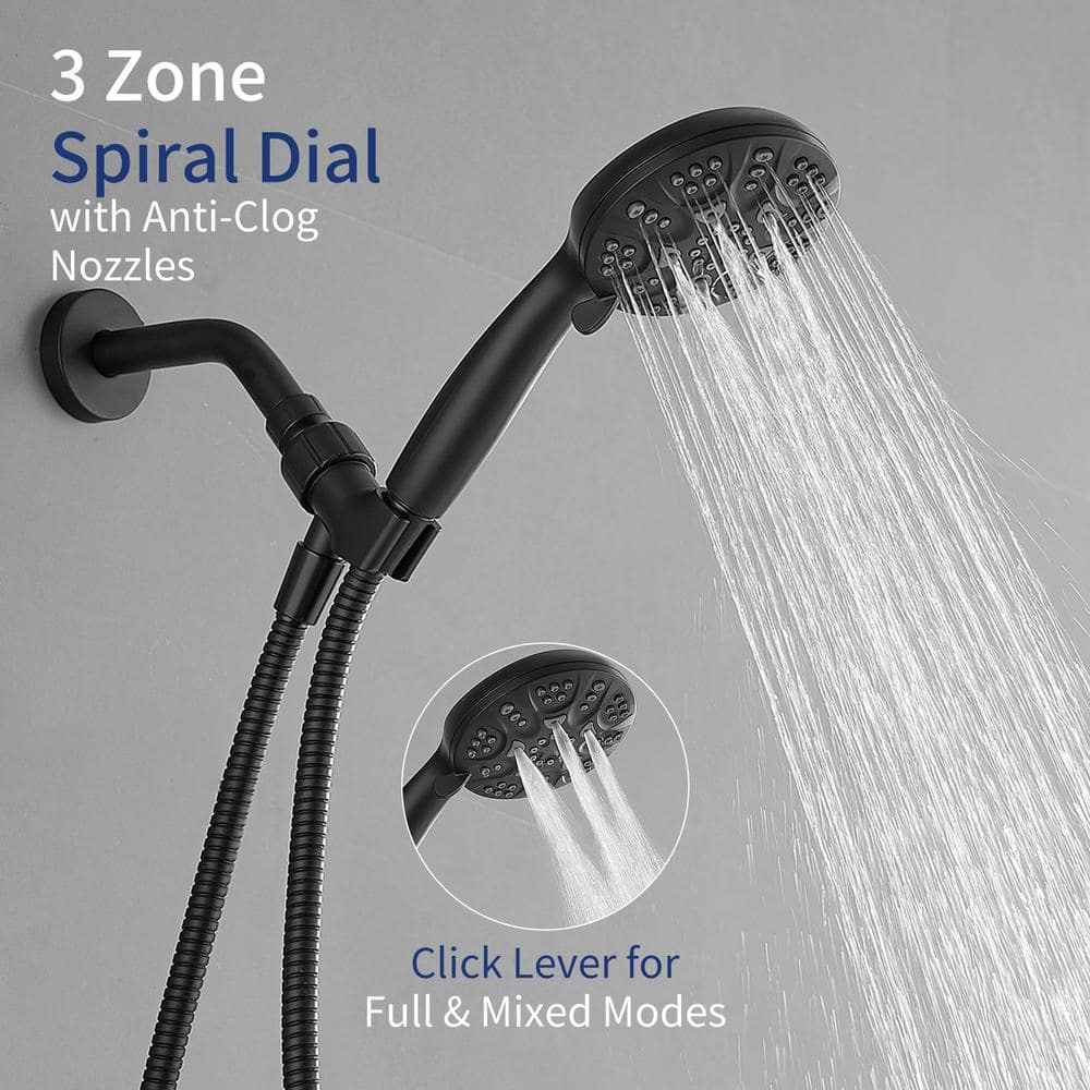 Matte Black Stainless Steel Handheld Rain Shower Head with Filter