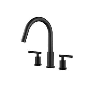 Lodosa 8 in. Widespread Double Handle Bathroom Faucet in Matte Black
