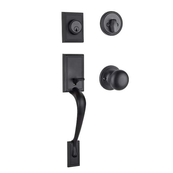 Kellington Black Single Cylinder Deadbolt Entry Door Handleset