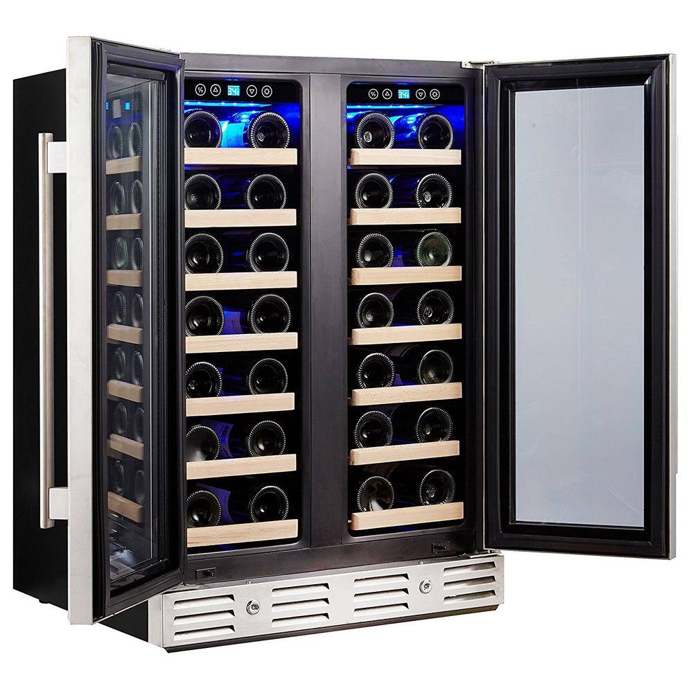 Kalamera 40-Bottle Stainless Steel Dual Zone Wine Refrigerator