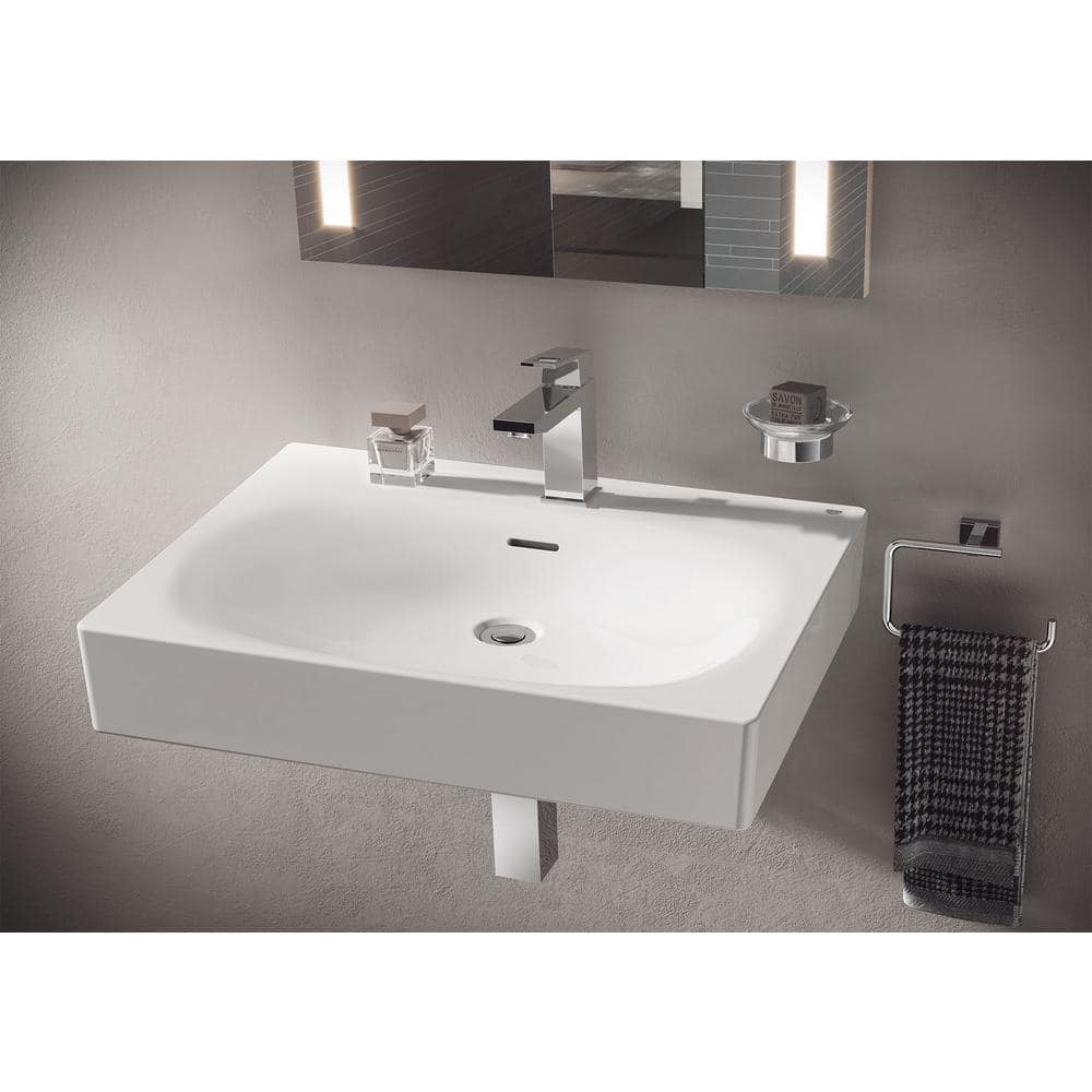 Eurocube Alpine White 24" Ceramic Wall-Mount Bathroom Sink