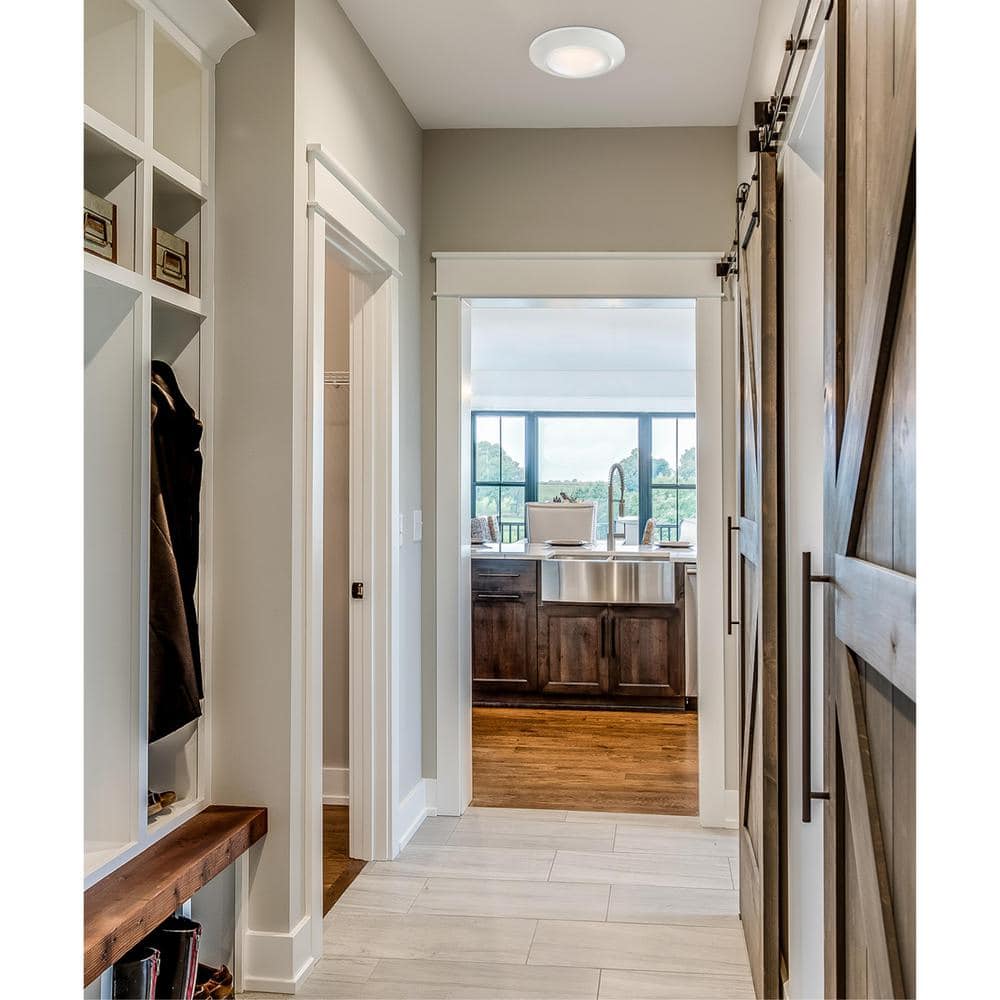 White Steel 11" LED Flush Mount Ceiling Light