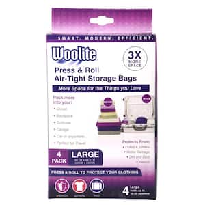 Woolite Air-Tight Storage Bags, Press & Roll, Large, 4 Pack - 4 bags