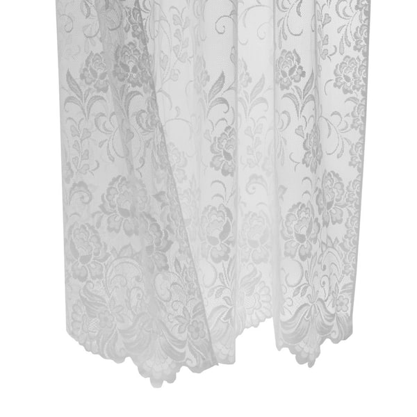 Habitat Limoges White Polyester Lace 55 in. W x 63 in. L Rod