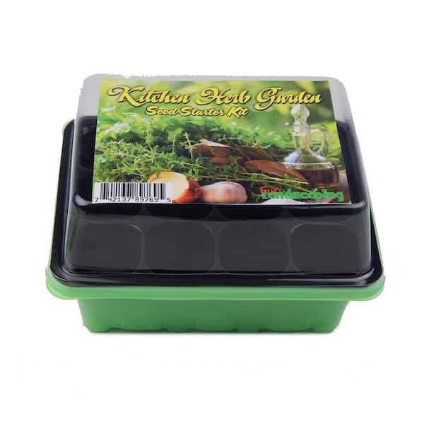 Fun Landscaping KH12SS16 Kitchen Herb Garden Seed Starter Kit