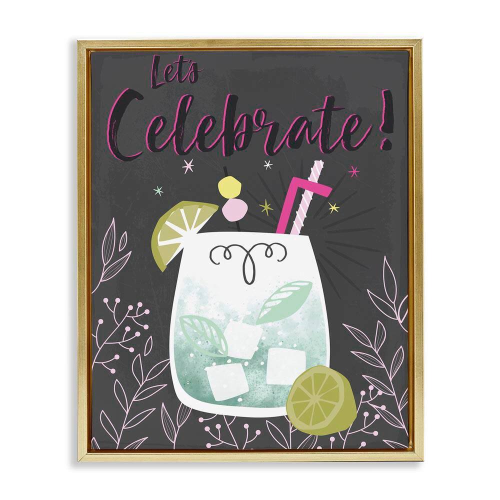 Let's Celebrate Cocktail by Angela Nickeas Gold Floater Frame Food Graphic Art Print 21 in. x 17 in. price history on PriceWatchPro