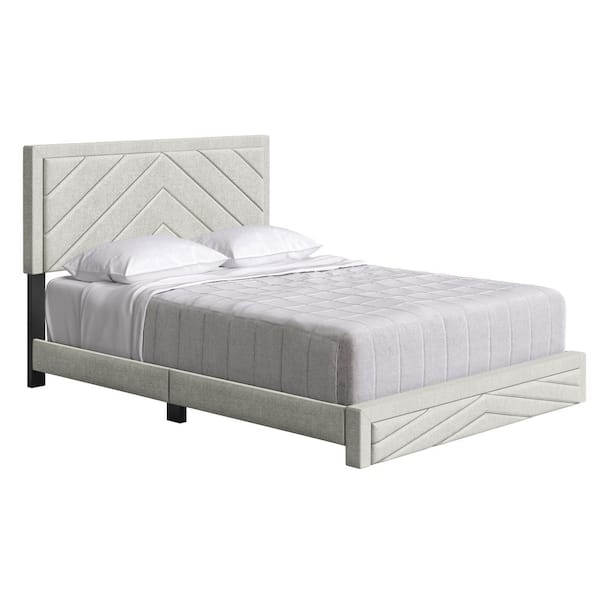 Boyd Sleep Barcelona Diagonal Linen Platform Bed, Queen, Beige