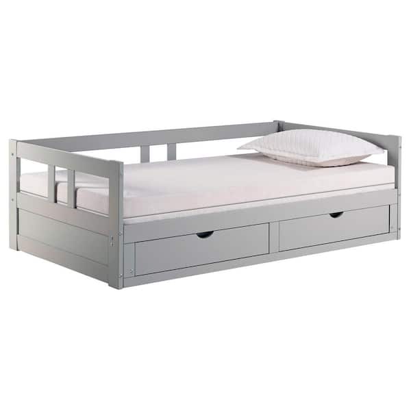 Alaterre Furniture Melody Dove Gray, King Trundle Bed