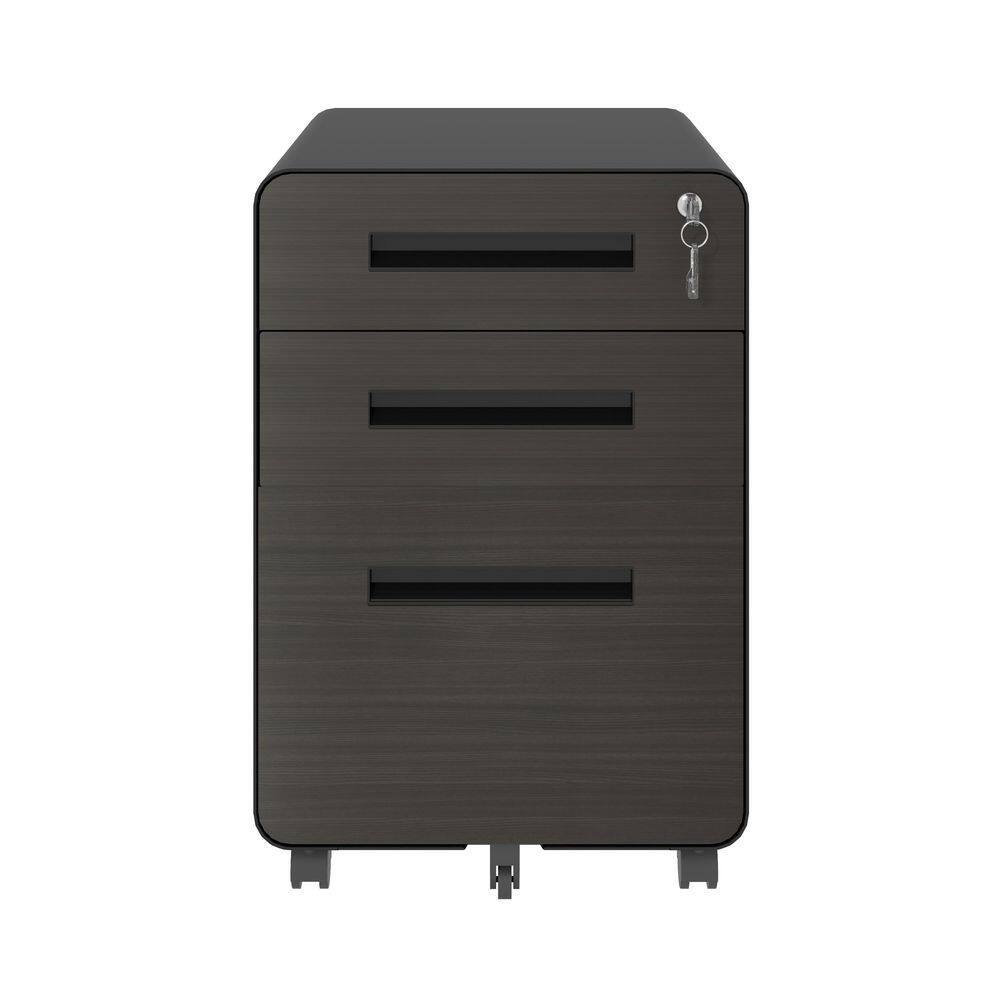 15.75 in. W 3 Drawer Metal Mobile File Tool Cabinet with Lock, Black Filing Cabinets, Tool Carts for Garage, Office price history on PriceWatchPro