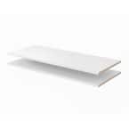 35 in. x 14 in. Classic White Wood Shelves (2-Pack)