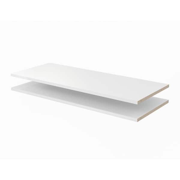 Closet Evolution 35 in. x 14 in. Classic White Wood Shelves (2-Pack)