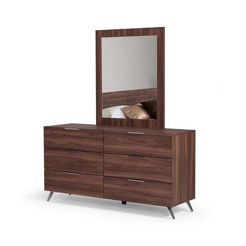 Nova Domus Brooklyn Italian Natural 34 in. W x 39 in. H Modern Rectangle Wood Framed Mirror price history on PriceWatchPro