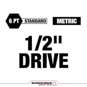 SHOCKWAVE 1/2 in. Drive Metric 6 Point Impact Socket Set (14-Piece)