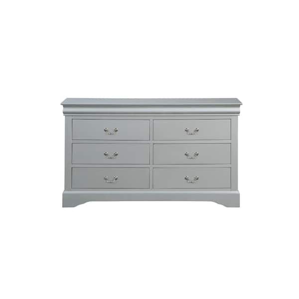 Acme Furniture Louis Philippe 6-Drawers Platinum Dresser