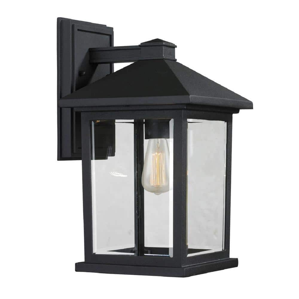 Portland Black Outdoor Hardwired Lantern Wall Sconce with No Bulbs ...