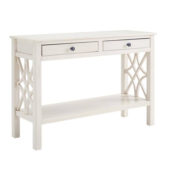 Linon Home Decor Sloane 44 In Antique White Standard Rectangle Console Table With Drawers Thd00709 The Depot Linon Home Decor Sloane 44 In Antique, Antique White Console Table With Drawers