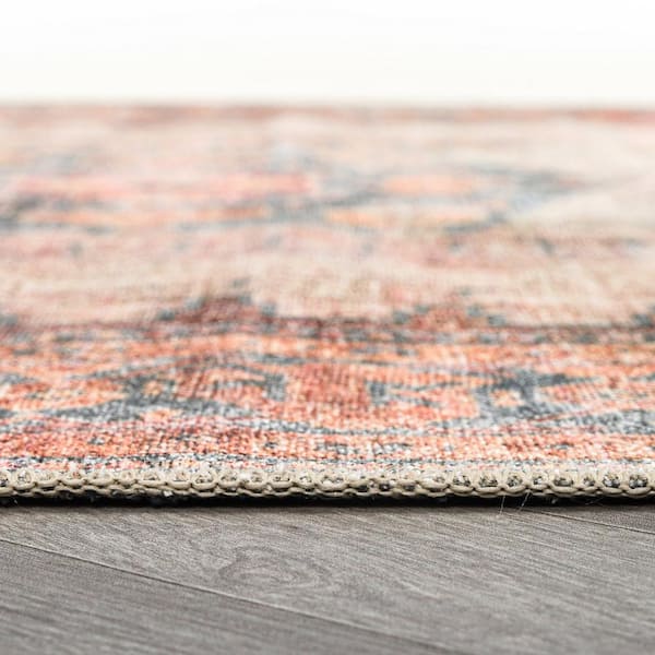 Amber Multi 3 ft. 3 in. x 5 ft. Vintage Bohemian Machine Washable Non Slip Area Rug