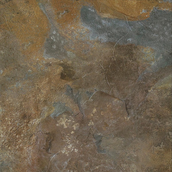 TrafficMaster Take Home Sample - Groutable Slate 18 in. Width x 18 in. Length Peel and Stick Vinyl Tile