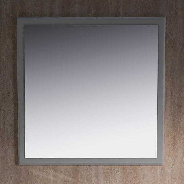 Oxford 32.00 in. W x 32.00 in. H Framed Square Bathroom Vanity Mirror in Gray