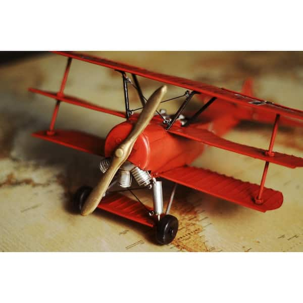 HomeRoots Metal Triplane Model Sculpture 2000401096 - The Home Depot