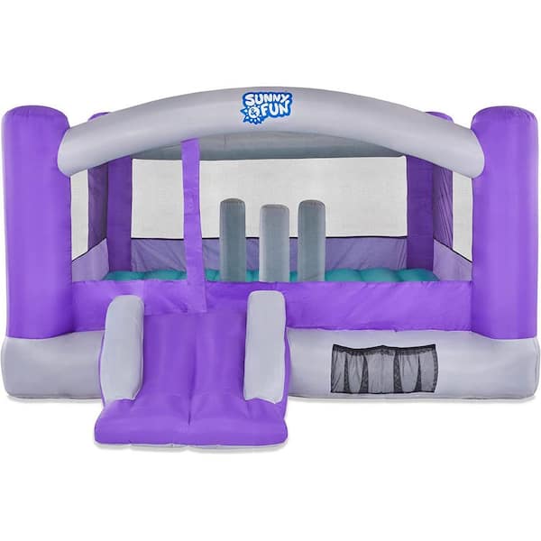 SUNNY & FUN Inflatable Bounce House with Carry Case and Blower Purple
