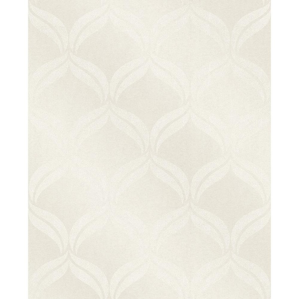 A-Street Prints Petals Ivory Ogee Paper Strippable Roll (Covers 56.4 sq. ft.)