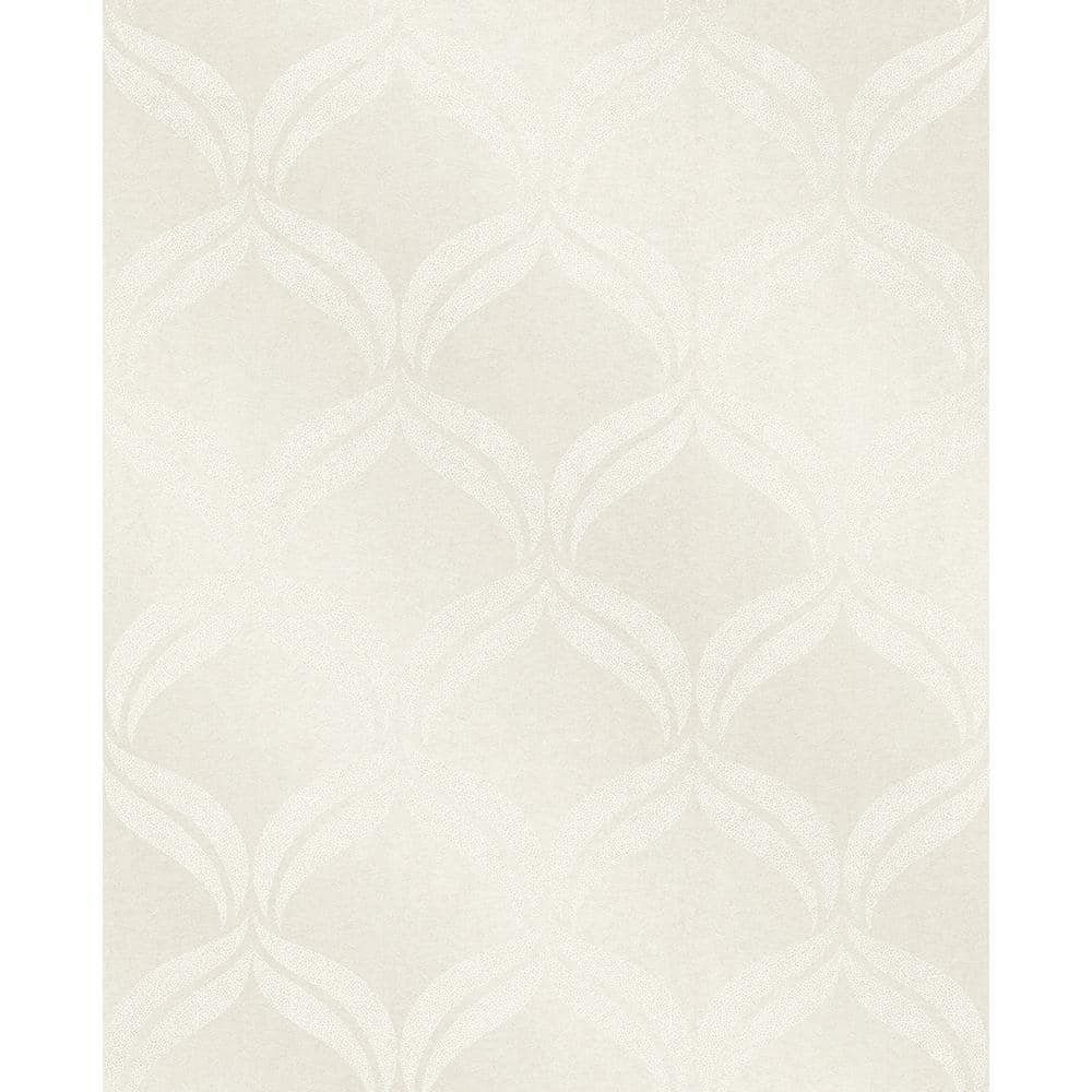 A-Street Prints Petals Ivory Ogee Ivory Wallpaper Sample 2697-87301SAM -  The Home Depot