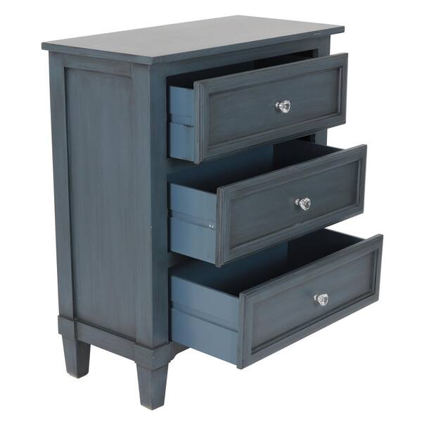 Decor Therapy Becket Antique Navy Side, Navy Side Table With Drawers