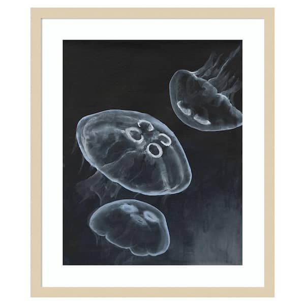 Amanti Art Jellyfish Heaven I by Michael Willett 21 in. W x 25 in. H. Wood Framed Wall Art Print Framed in Brown