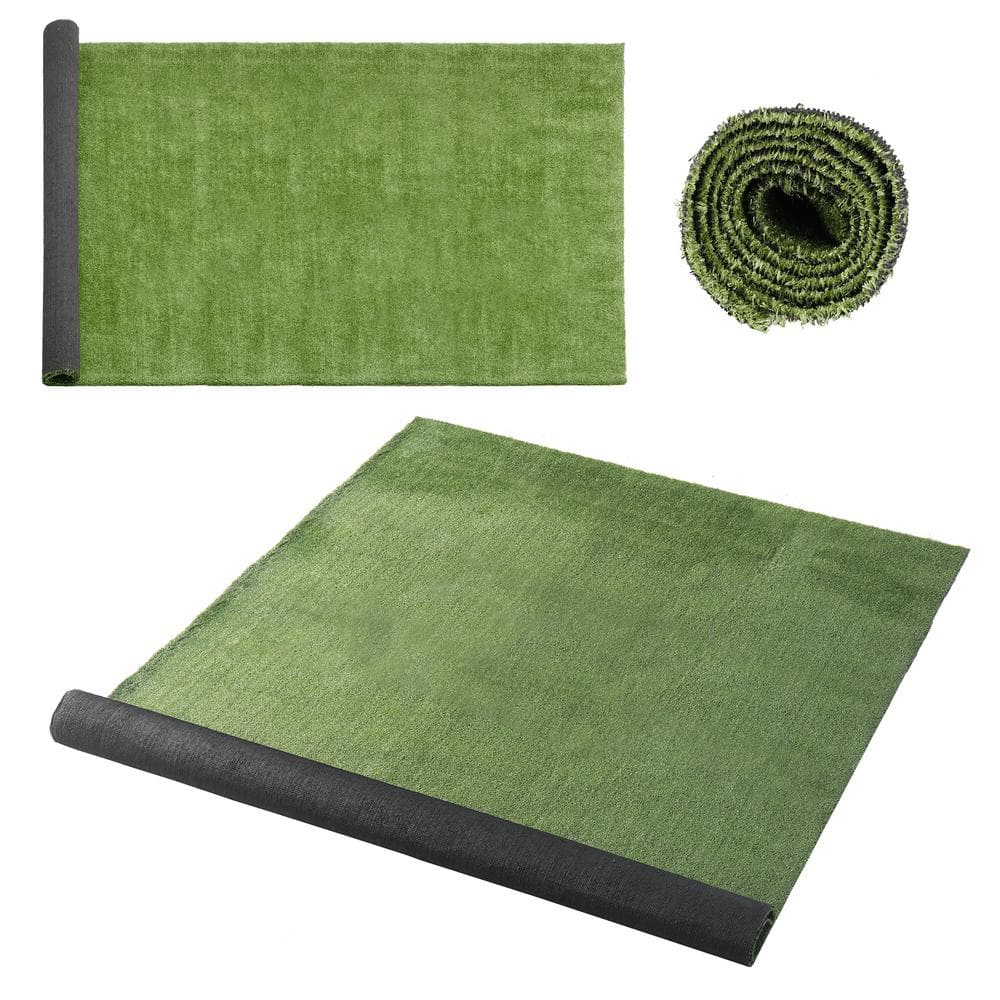 FUFU&GAGA 9.8 ft. x 50.2 ft. Green Artificial Grass Sod Rug Outdoor