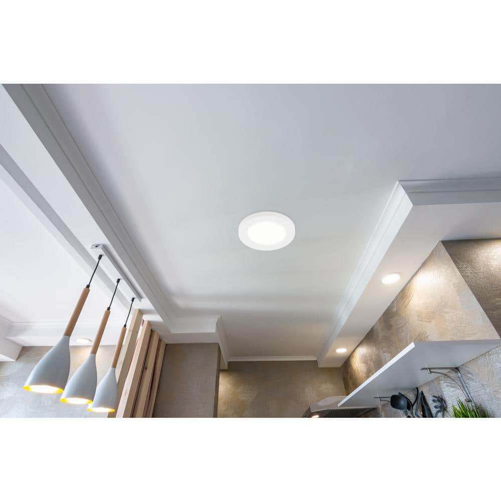 White Glass LED Flush Mount Ceiling Light