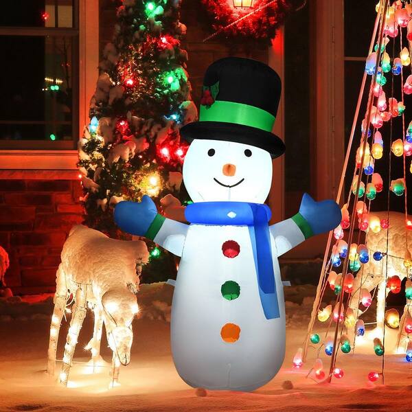 Gymax 4 ft. H x 2.2 ft. W Christmas Inflatable Snowman Holiday 