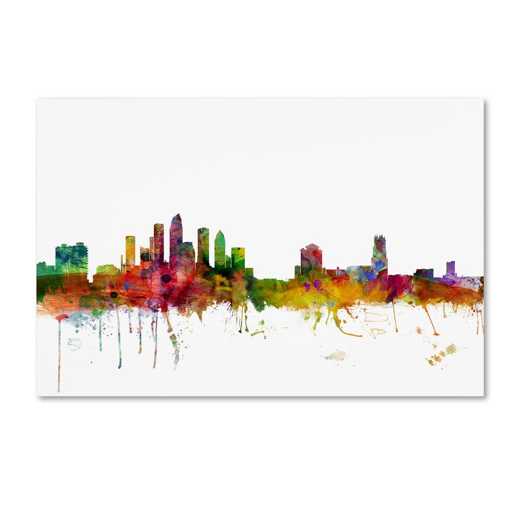 Trademark Fine Art 12 in. x 19 in. Tampa Florida Skyline by Michael