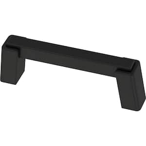 Modern Brace 3 in. (76 mm) Matte Black Cabinet Drawer Pull