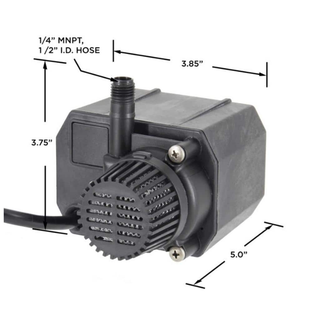 Black Thermoplastic Submersible Pump with 6 ft Cord
